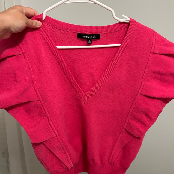 Pink Ruffle Sleeve Top - Picture 4 of 7